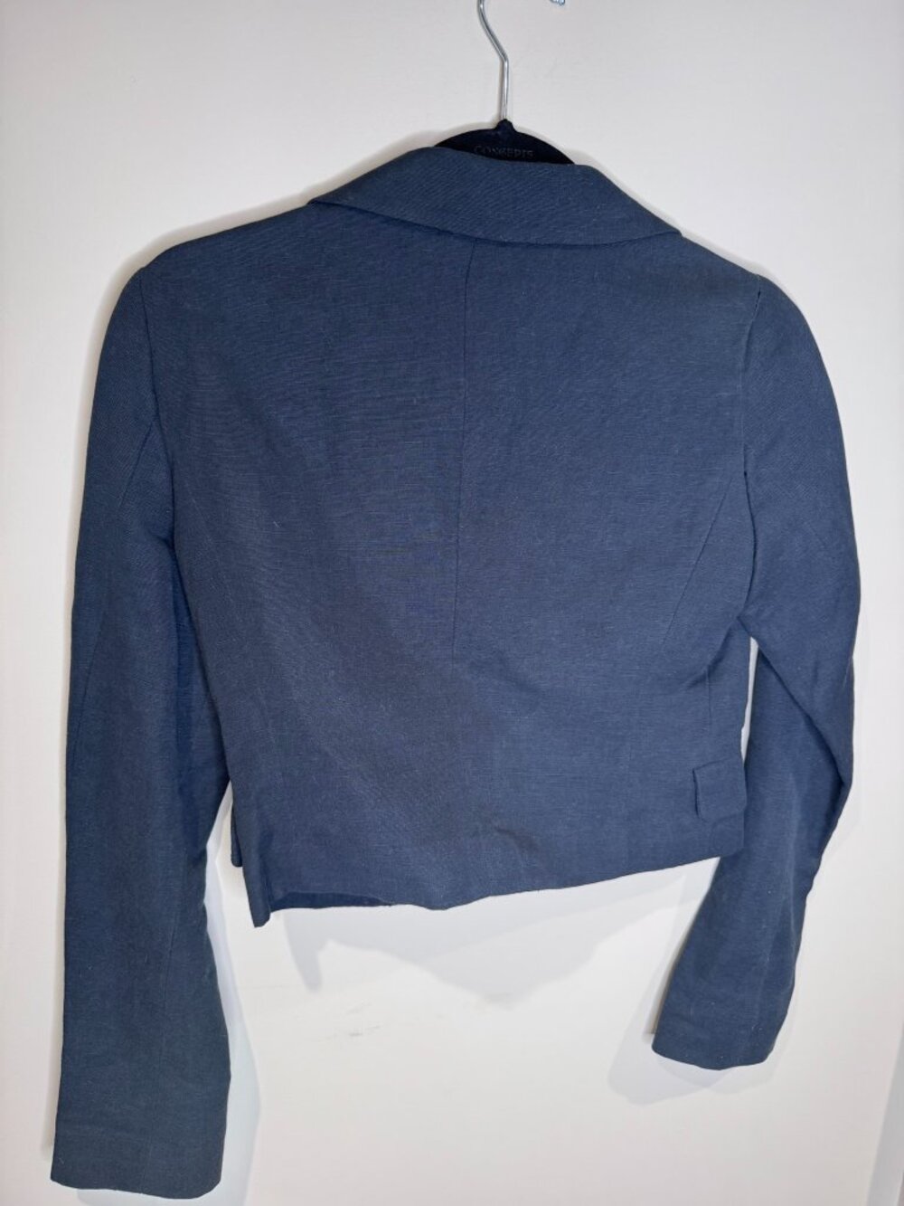 NEW Club Monaco | Cropped Linen Blend Blazer Jacket | Black | Size 2 - Picture 3 of 7